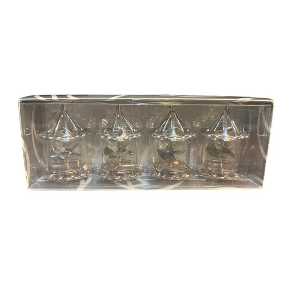 Department‎ 56 Pinwheel Spinner Ornament Set of 4 Silver Vintage Christmas - Picture 2 of 6